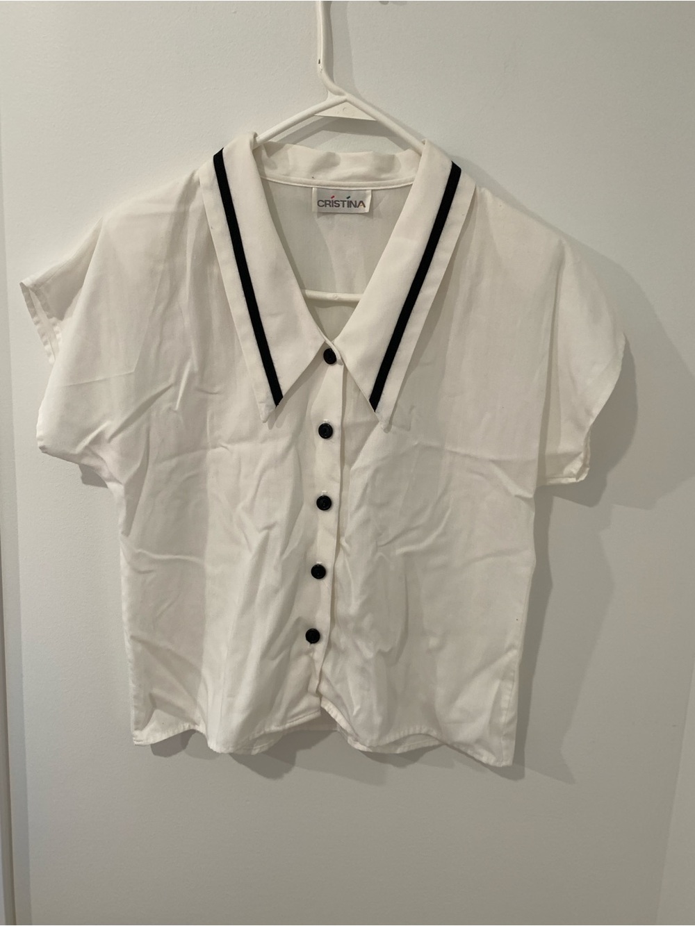 Cristina white short sleeve button down